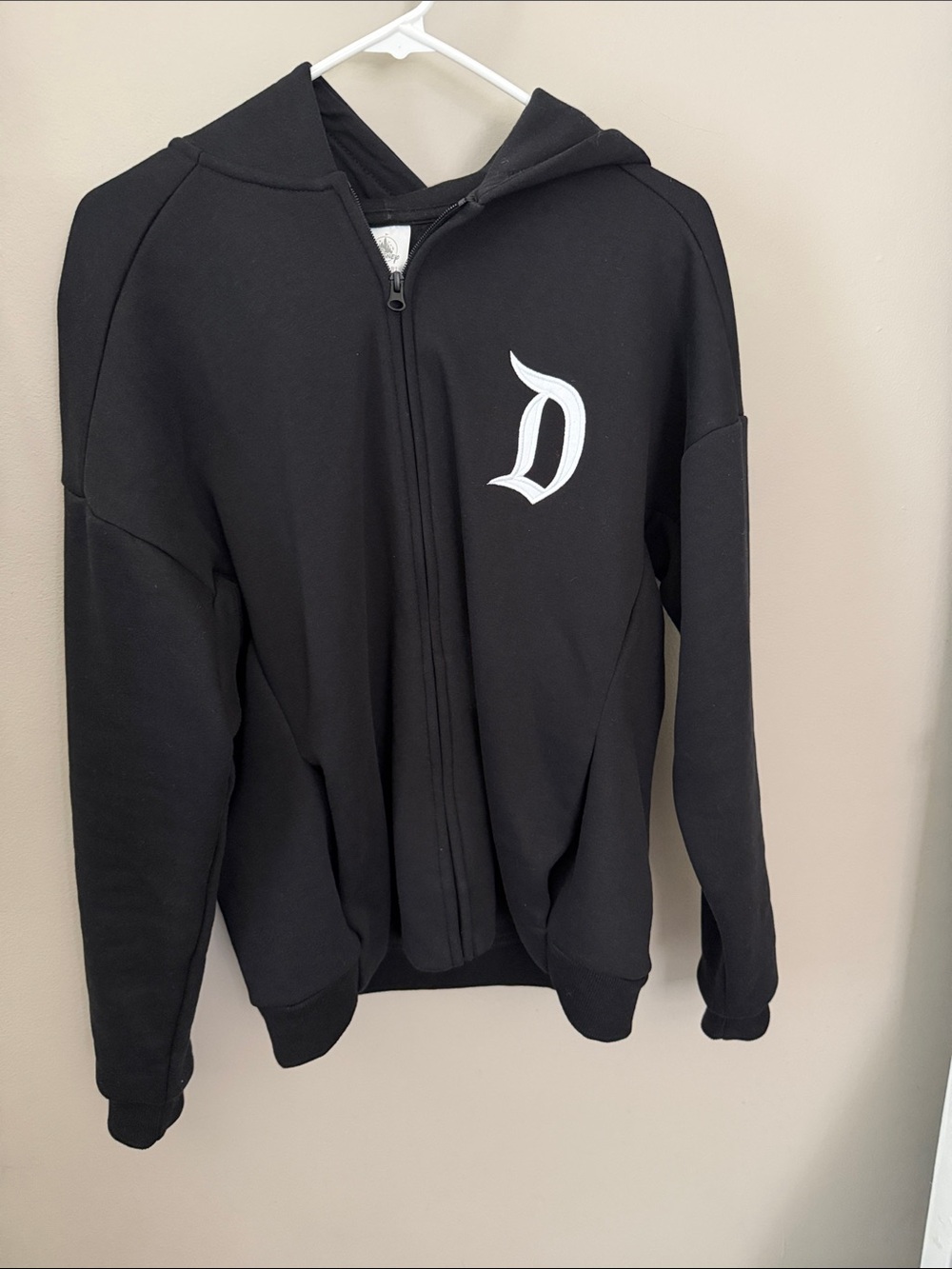 Disneyland Black Hoodie with White Embroidered Logo